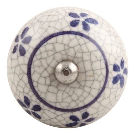 Blue Tiny Flower Crackle Ceramic Wine Stopper